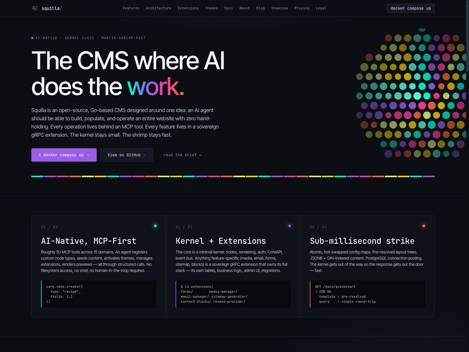 Squilla — open-source AI-native CMS